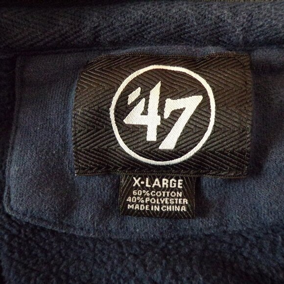 47 New England Patriots Pullover Zip Neck Cotton Sweat Jacket - X-Large - Picture 2 of 9